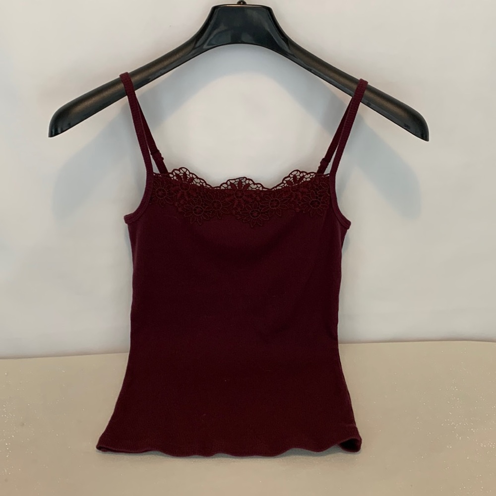 Aero Burgundy Seriously Soft Perfect Lace Cami Size M